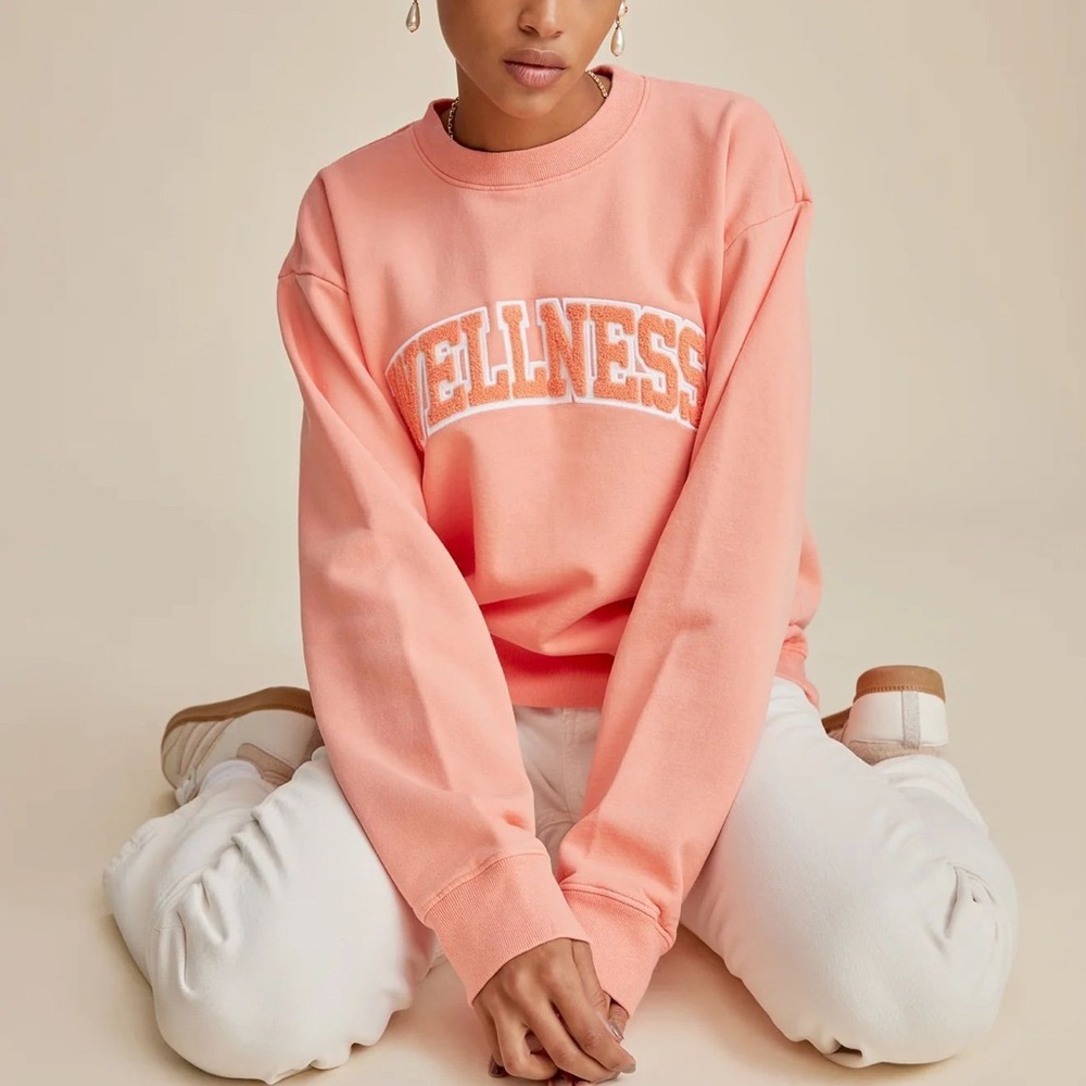 “Wellness” Coral Crewneck Sweatshirt